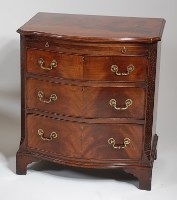 Lot 1544 - A Georgian style mahogany serpentine front...