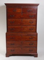 Lot 1584 - A George III mahogany chest-on-chest, the...