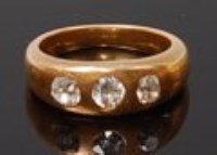 Lot 2026 - An 18ct gold diamond set 'Gypsy' ring,...