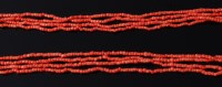 Lot 2060 - A beaded coral long necklace, gross weight...