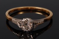 Lot 2074 - An 18ct gold and platinum diamond solitaire...