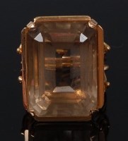 Lot 2090 - A large modern 18ct gold quartz set dress ring,...