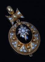 Lot 2111 - A 19th century 18ct gold, black and white...