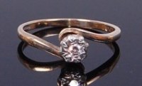 Lot 2122 - A 9ct gold diamond solitaire ring, the...