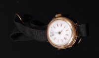 Lot 2133 - A continental ladies 14ct gold cased watch,...