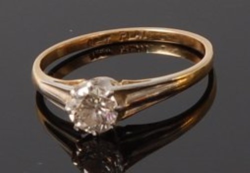 Lot 2035 - An 18ct gold and platinum diamond solitaire...