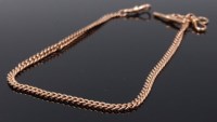 Lot 2221 - A 9ct gold curblink watch chain with T bar, 39....