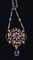 Lot 2230 - An Edwardian 15ct two-colour gold openwork...