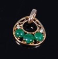 Lot 2231 - A modern 14ct gold, cabochon emerald and...