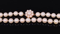 Lot 2237 - A cultured pearl knotted necklace, having 9ct...