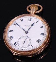 Lot 2246 - A J W Benson gents 9ct gold cased open faced...