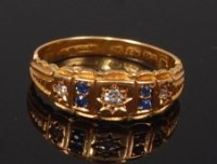 Lot 2291 - A George V 18ct gold, sapphire and diamond...