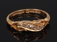 Lot 2309 - An early 20th century 18ct gold diamond five...