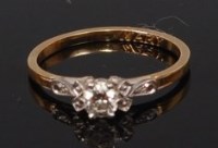 Lot 2315 - An 18ct gold diamond solitaire ring, the old...