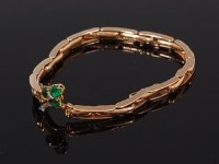 Lot 2146 - A 15ct gold expanding link bracelet, set with...