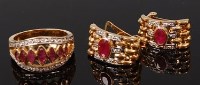 Lot 2191 - An 18ct gold, ruby and diamond set ring,...