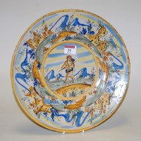 Lot 24 - A 19th century Italian maiolica glazed pottery...