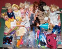 Lot 54 - A box of assorted Sindy dolls and dolls...