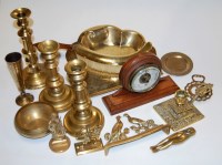 Lot 59 - A box of miscellaneous metal wares to include...