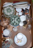 Lot 63 - A box of miscellaneous china and glass to...