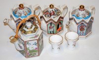 Lot 114 - Three Sadler commemorative teapots and covers;...