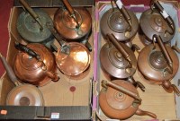 Lot 135 - Two boxes of miscellaneous metalwares to...