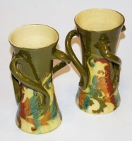 Lot 136 - A pair of Lauder Barum Devon pottery vases of...