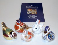 Lot 149 - A collection of five Royal Crown Derby desk...