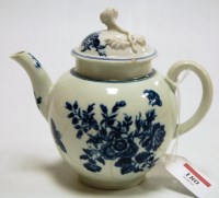 Lot 180 - An 18th century Worcester blue and white...