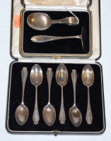 Lot 203 - A set of six George V silver teaspoons in...