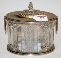 Lot 210 - A Victorian cut glass and silver plated...