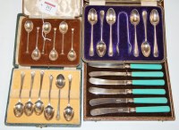 Lot 212 - A set of six George VI silver teaspoons...