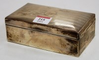 Lot 215 - A Geroge VI silver table cigarette box having...