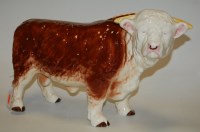 Lot 223 - A large ceramic model of a Herefordshire Bull,...