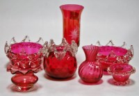 Lot 232 - A small collection of miscellaneous cranberry...