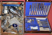 Lot 234 - A box of miscellaneous silver plated wares to...