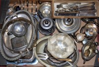 Lot 236 - A box of miscellaneous silver plated wares to...