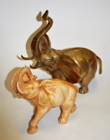 Lot 84 - A large brass model of an African elephant,...