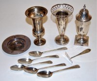Lot 272 - A George V silver trumpet shaped spill vase...