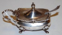 Lot 275 - A George V silver mustard of squat oval form...