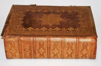 Lot 104 - A Victorian gilt tooled leather and brass...