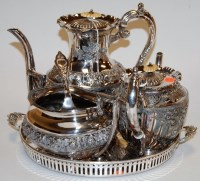 Lot 226 - A Victorian silver plated three piece teaset...