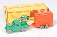 Lot 173 - Dublo Dinky Toys 073 Land Rover and horse...