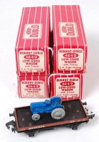 Lot 195 - Four H-Dublo 4649 low sided wagons with...