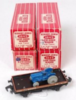 Lot 196 - Four H-Dublo 4649 low sided wagons with...