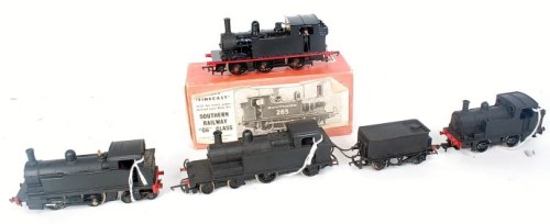 Lot 609 - Four kit built steam outline locos all black,...