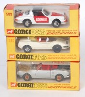 Lot 725 - Three various Corgi Toys Whizzwheels boxed...