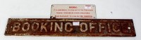 Lot 17 - Two railway signs including a red on white...