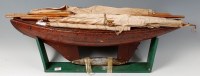 Lot 43 - Vintage pond yacht with wooden hull, heavy...