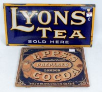 Lot 9 - Two advertising signs including 'Lyons Tea...